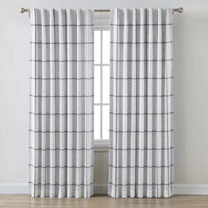 Hearth & Hand Blackout Gray Windowpane Single Rod Pocket Curtain Panel 50" x 95"